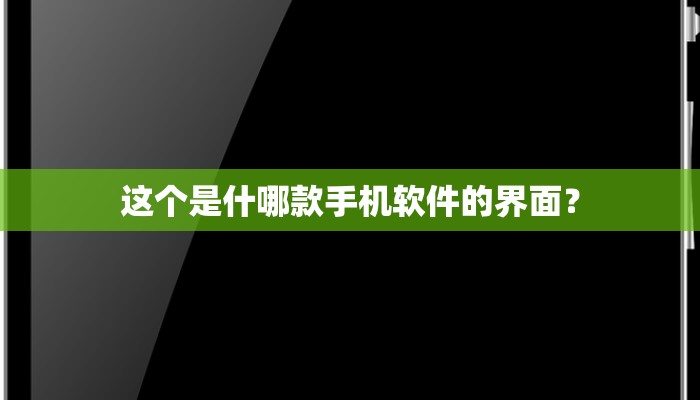 这个是什哪款手机软件的界面？