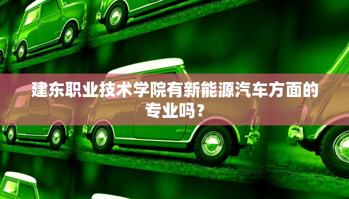 建东职业技术学院有新能源汽车方面的专业吗？