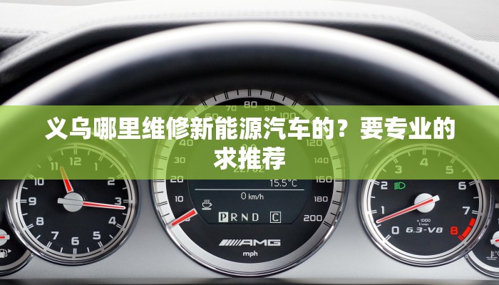 义乌哪里维修新能源汽车的？要专业的求推荐