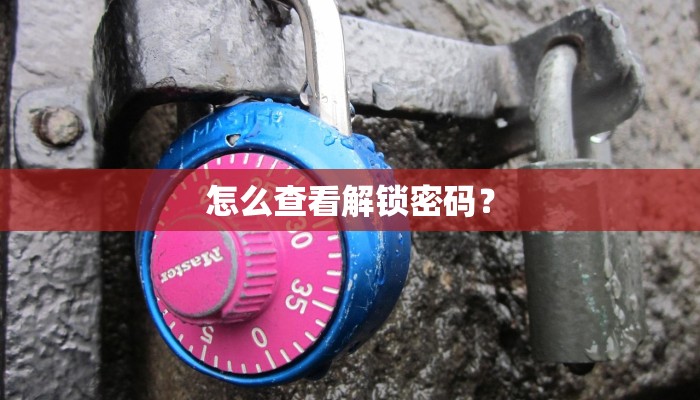 怎么查看解锁密码？
