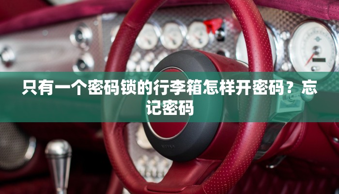 只有一个密码锁的行李箱怎样开密码？忘记密码