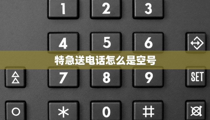 特急送电话怎么是空号