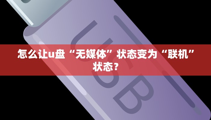 怎么让u盘“无媒体”状态变为“联机”状态？