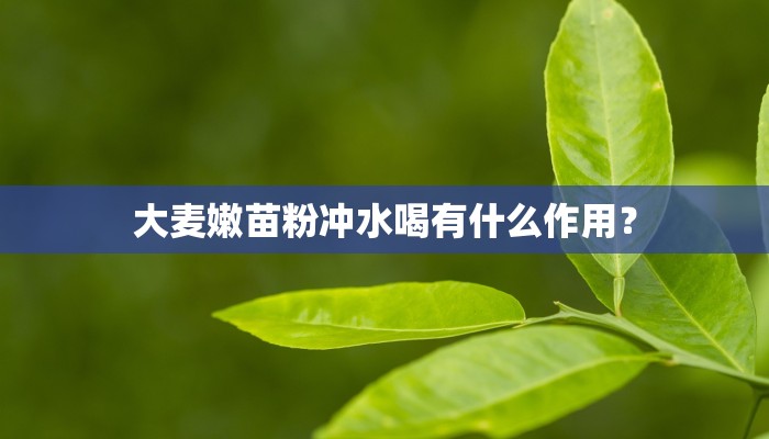 大麦嫩苗粉冲水喝有什么作用？