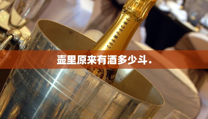 壶里原来有酒多少斗．