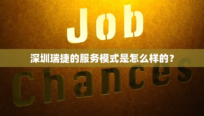 深圳瑞捷的服务模式是怎么样的？