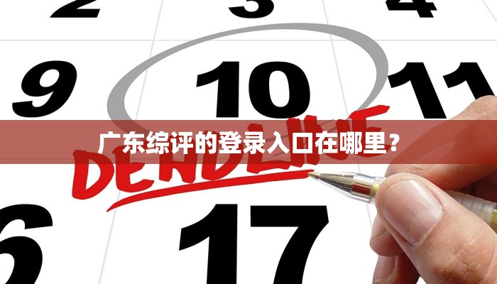 广东综评的登录入口在哪里？