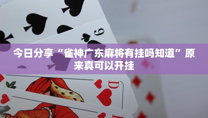 今日分享“雀神广东麻将有挂吗知道”原来真可以开挂