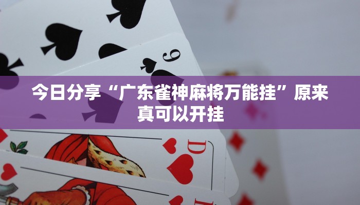 今日分享“广东雀神麻将万能挂”原来真可以开挂