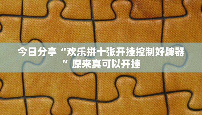 今日分享“欢乐拼十张开挂控制好牌器”原来真可以开挂