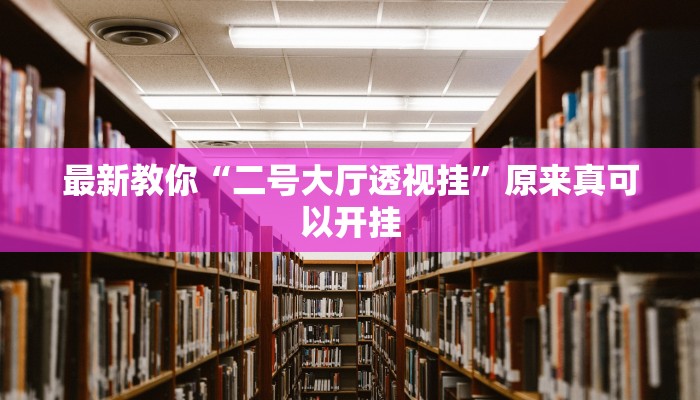 最新教你“二号大厅透视挂”原来真可以开挂