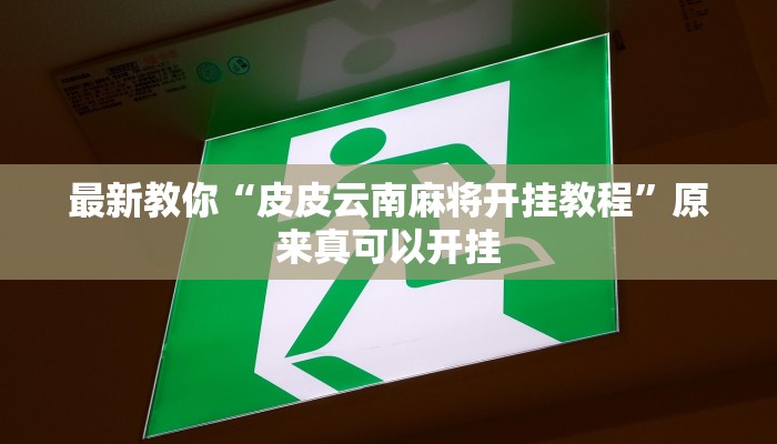 最新教你“皮皮云南麻将开挂教程”原来真可以开挂