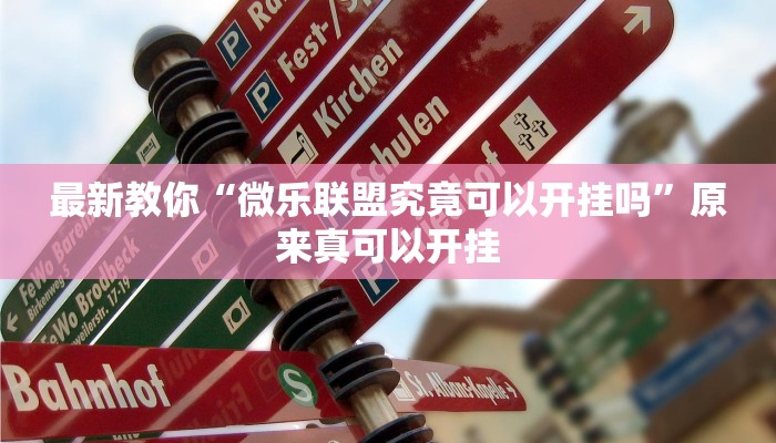 最新教你“微乐联盟究竟可以开挂吗”原来真可以开挂