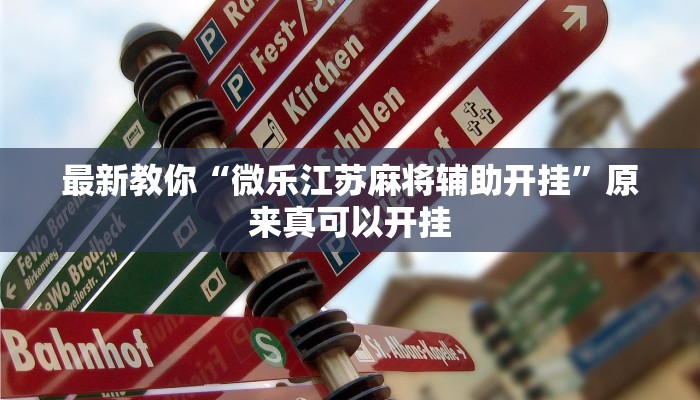 最新教你“微乐江苏麻将辅助开挂”原来真可以开挂