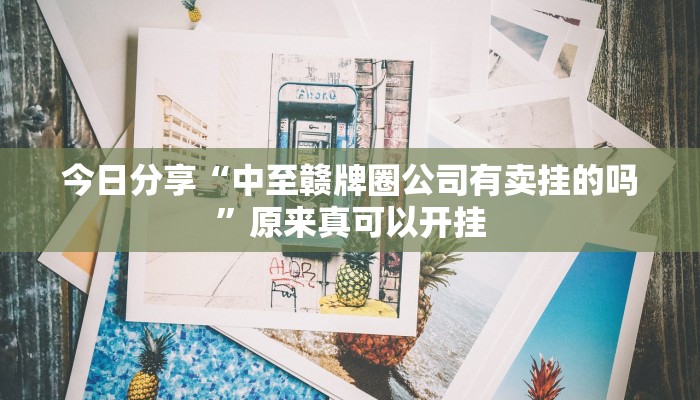 今日分享“中至赣牌圈公司有卖挂的吗”原来真可以开挂