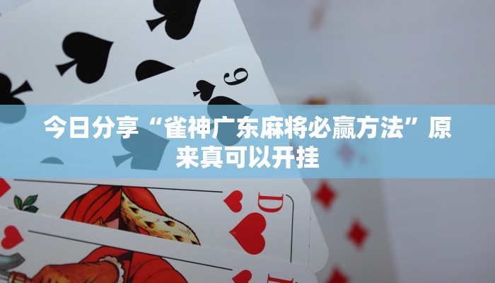今日分享“雀神广东麻将必赢方法”原来真可以开挂
