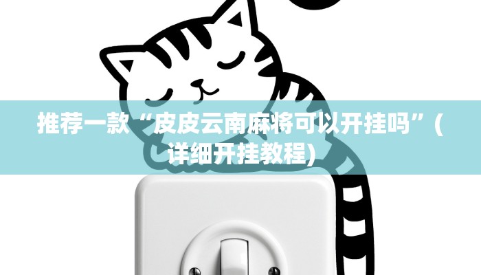 推荐一款“皮皮云南麻将可以开挂吗”(详细开挂教程)