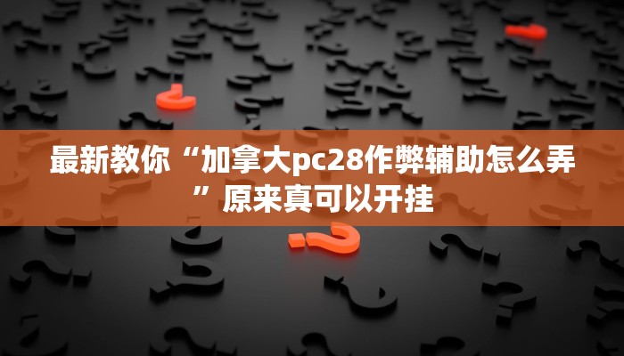 最新教你“加拿大pc28作弊辅助怎么弄”原来真可以开挂