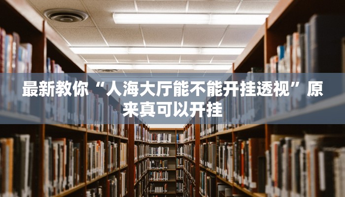 最新教你“人海大厅能不能开挂透视”原来真可以开挂