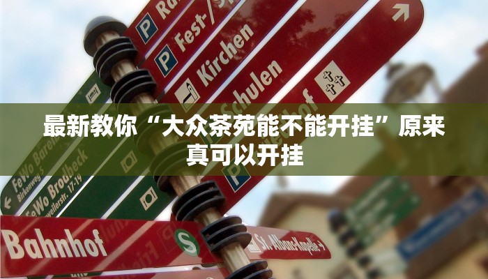 最新教你“大众茶苑能不能开挂”原来真可以开挂