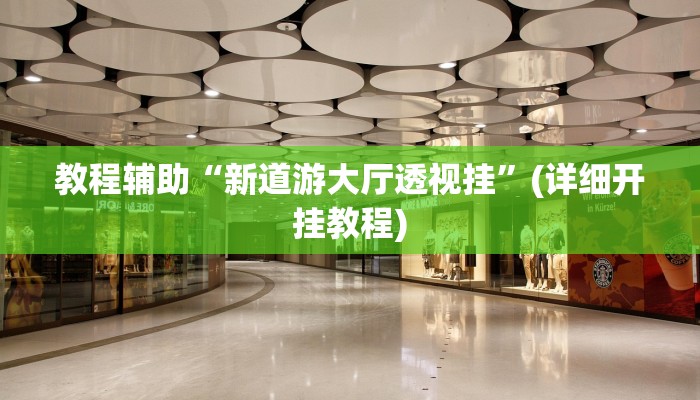 教程辅助“新道游大厅透视挂”(详细开挂教程)