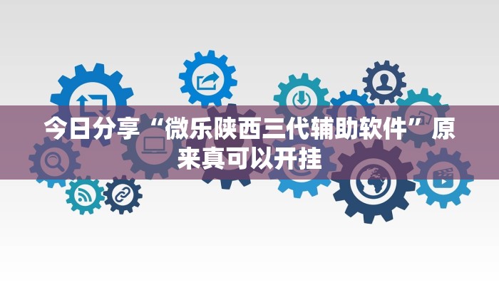 今日分享“微乐陕西三代辅助软件”原来真可以开挂