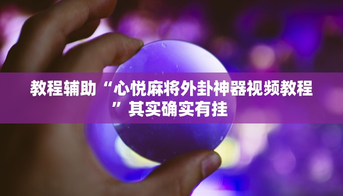 教程辅助“心悦麻将外卦神器视频教程”其实确实有挂 