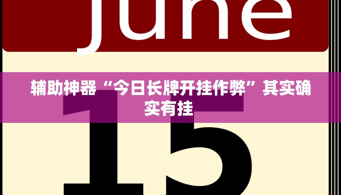辅助神器“今日长牌开挂作弊”其实确实有挂 