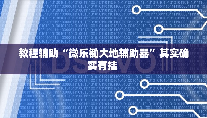 教程辅助“微乐锄大地辅助器”其实确实有挂 