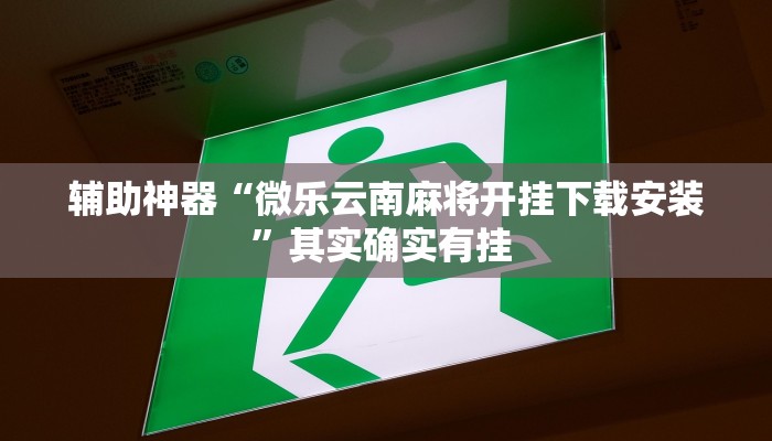 辅助神器“微乐云南麻将开挂下载安装”其实确实有挂 