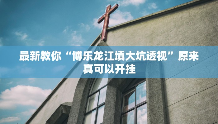 最新教你“博乐龙江填大坑透视”原来真可以开挂