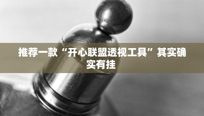 推荐一款“开心联盟透视工具”其实确实有挂 