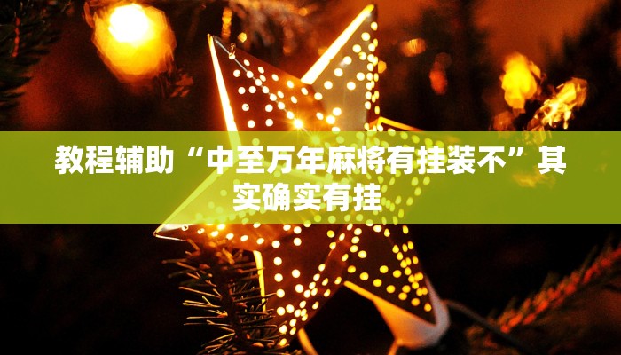 教程辅助“中至万年麻将有挂装不”其实确实有挂 