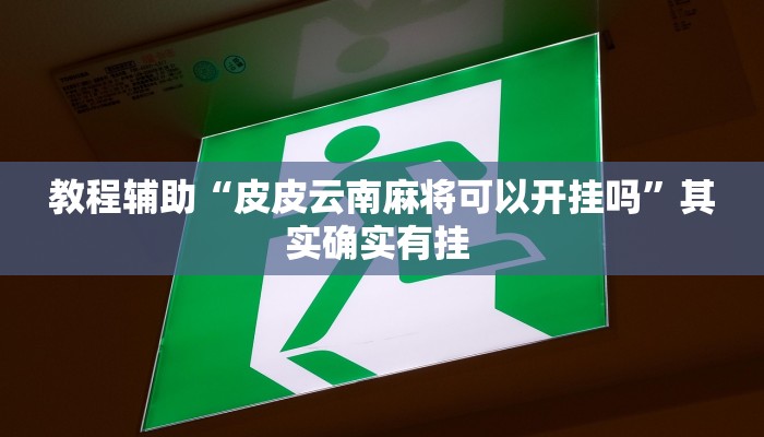 教程辅助“皮皮云南麻将可以开挂吗”其实确实有挂 