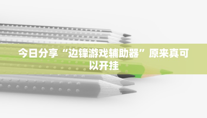 今日分享“边锋游戏辅助器”原来真可以开挂