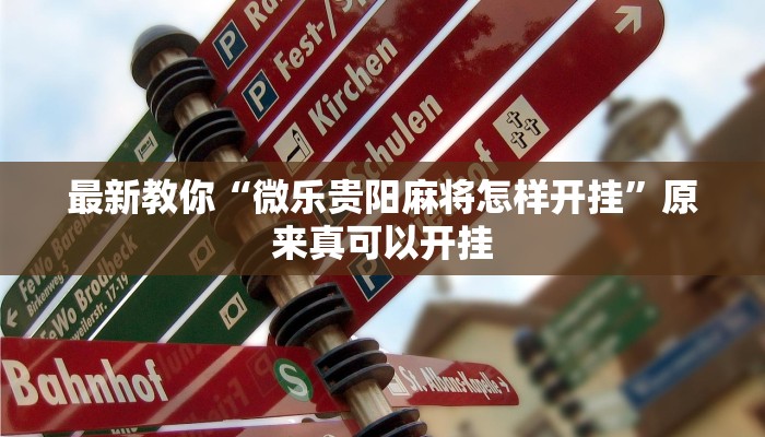 最新教你“微乐贵阳麻将怎样开挂”原来真可以开挂