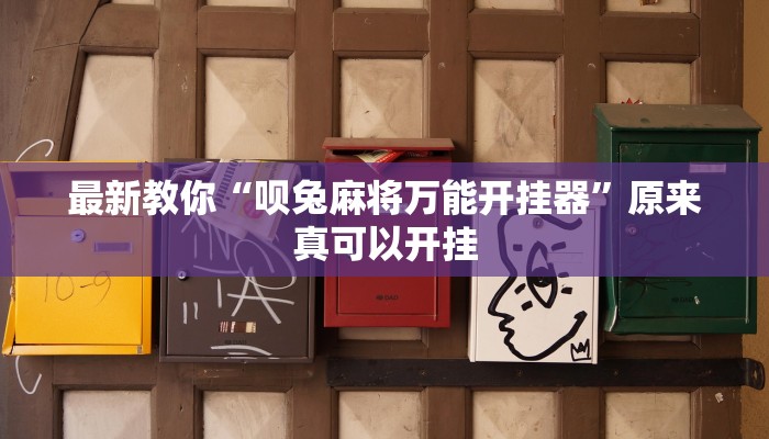 最新教你“呗兔麻将万能开挂器”原来真可以开挂